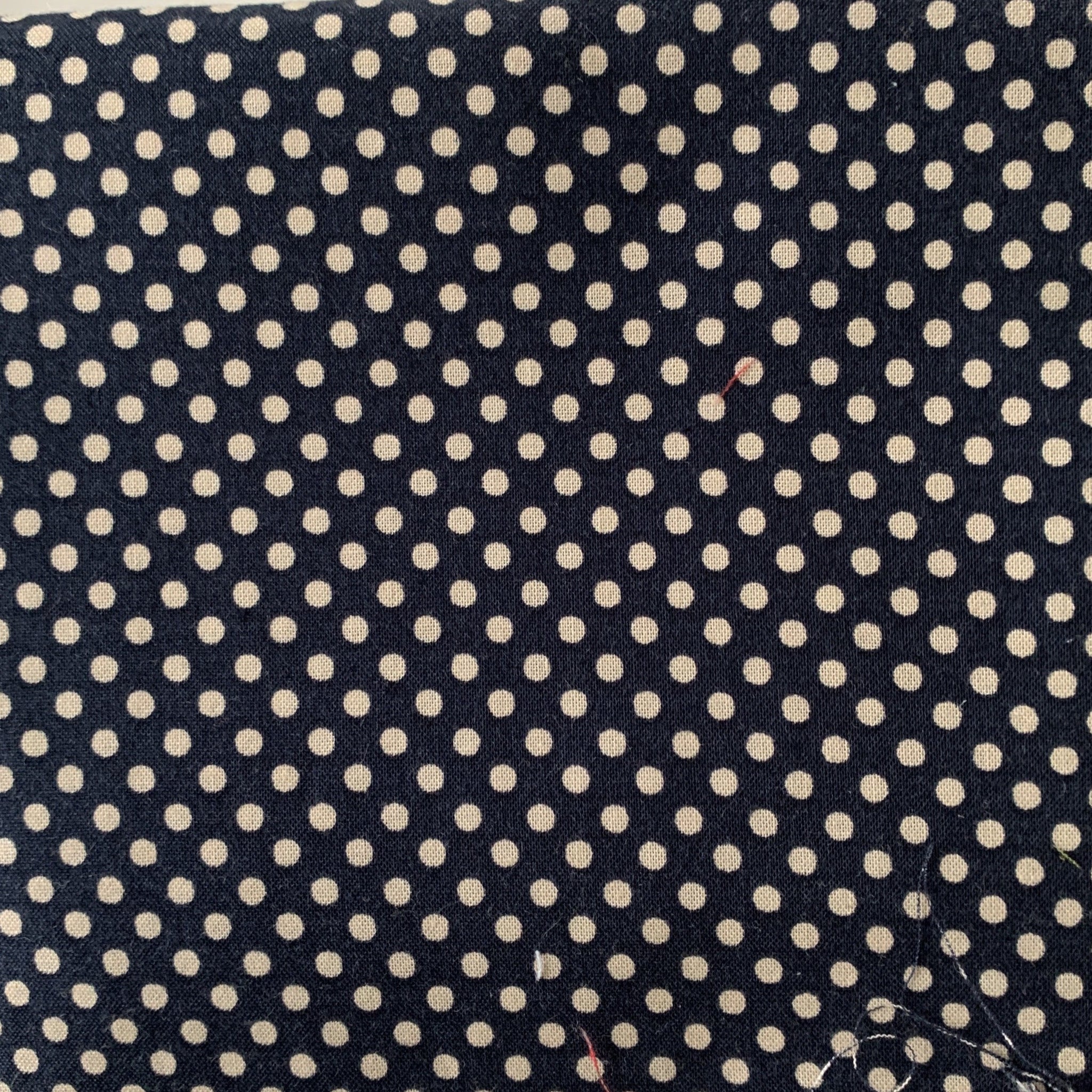 Sale fabric 107 : Navy & White Spot 1/2m
