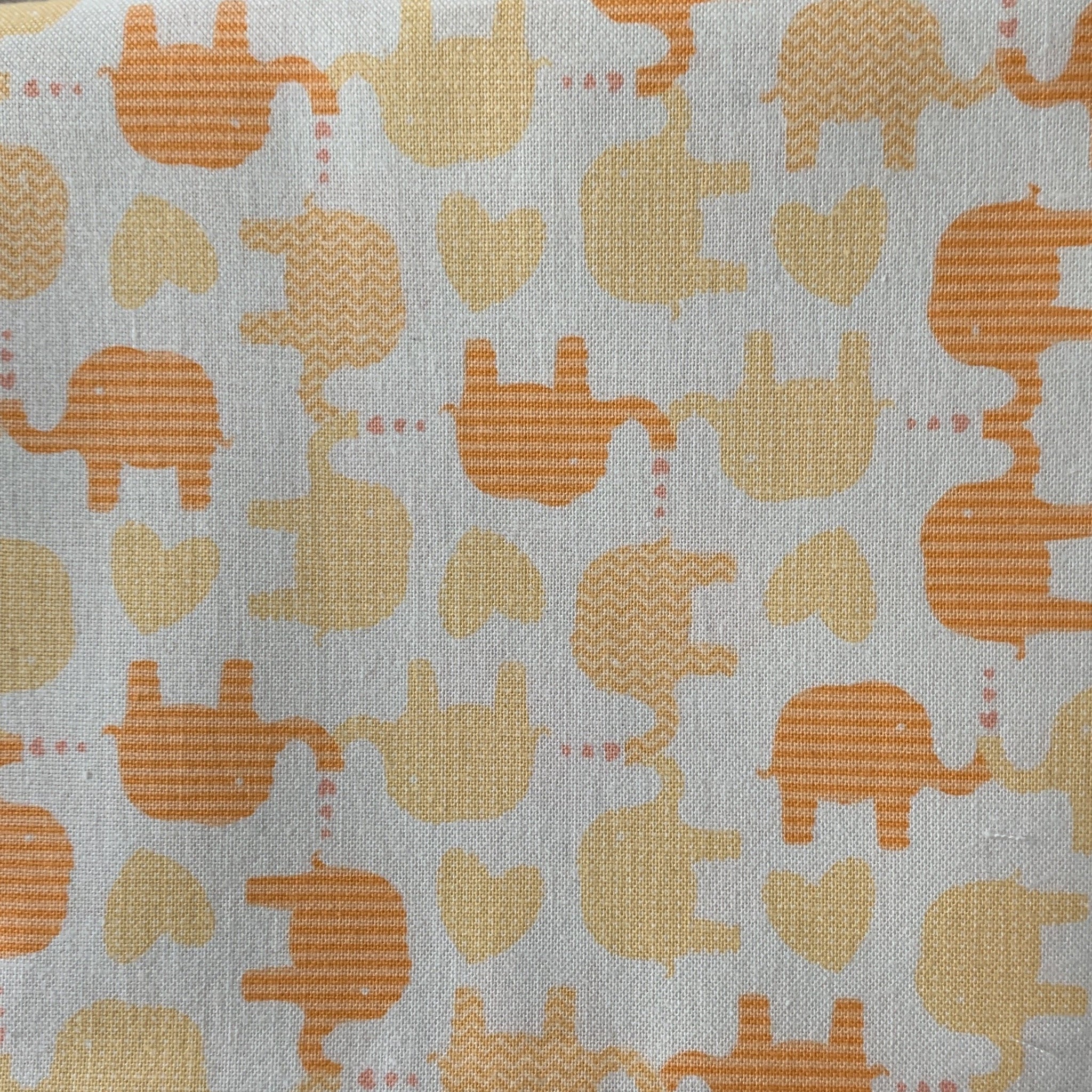 Sale Fabric 38: Orange Elephants 1/2m