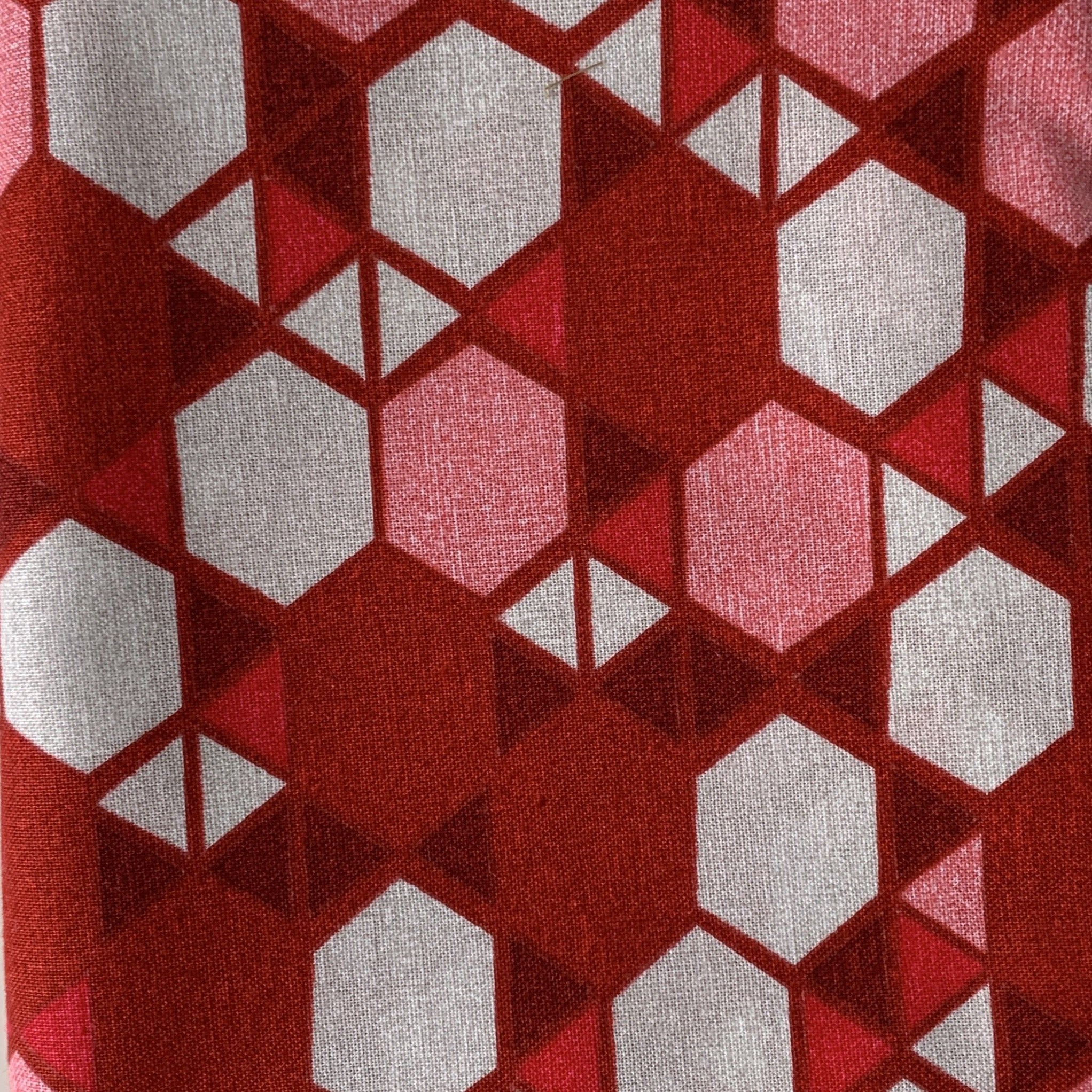 Sale Fabric 128 : Red & Grey Hexagons 1/2m 20” x 45" approx