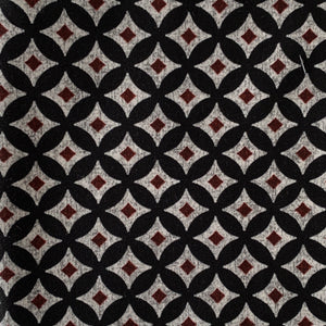 Sale Fabric 103 : Grey, Burgundy Diamond retro 1/2m 20” x 45" approx