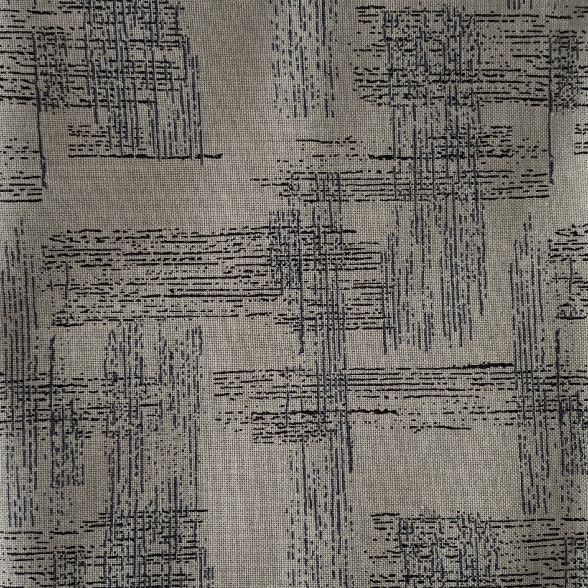 Sale Fabric 113 : Light Grey with blue/black lines 1/4m 20” x 22" approx