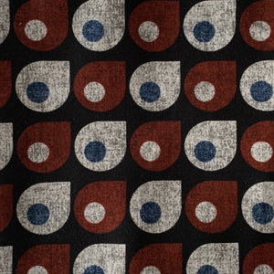 Sale Fabric 122 - : Grey, Burgundy Circle retro 1/2m 20” x 45" approx