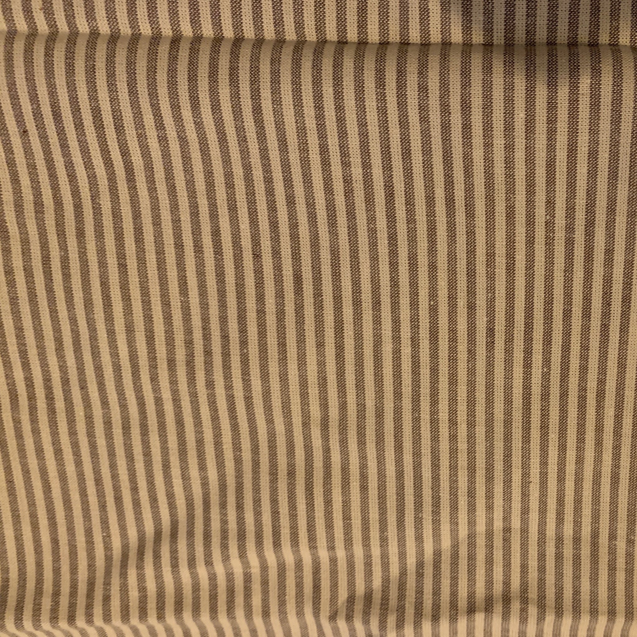 Sale Fabric Z105 : Brown & Natural Stripe Remnant 23" x 56" approx
