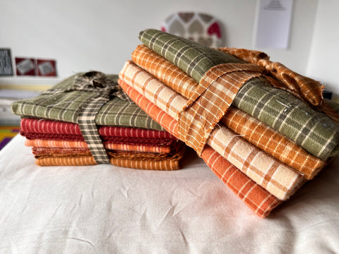 Homespun brushed Cotton 1/2m Bundle 4 x 1/2m of cotton fabric