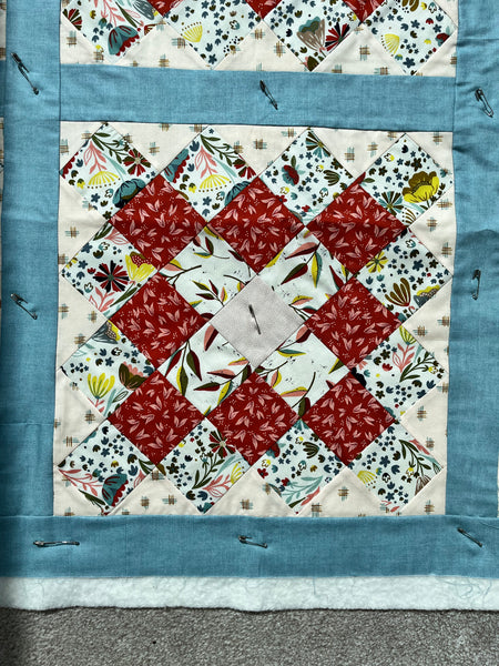 Moda Songbird Tile Effect (just needs quilting) Ready Made Quilt 48" x 48"