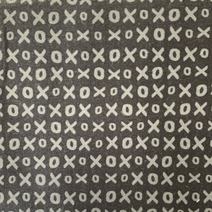 Sale Fabric 163: Black w/grey X O 1/2m 20" x 45" approx