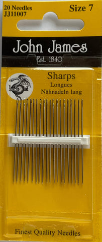 French General Quilt - Pack of 20 John James Sharps no7 Needles
