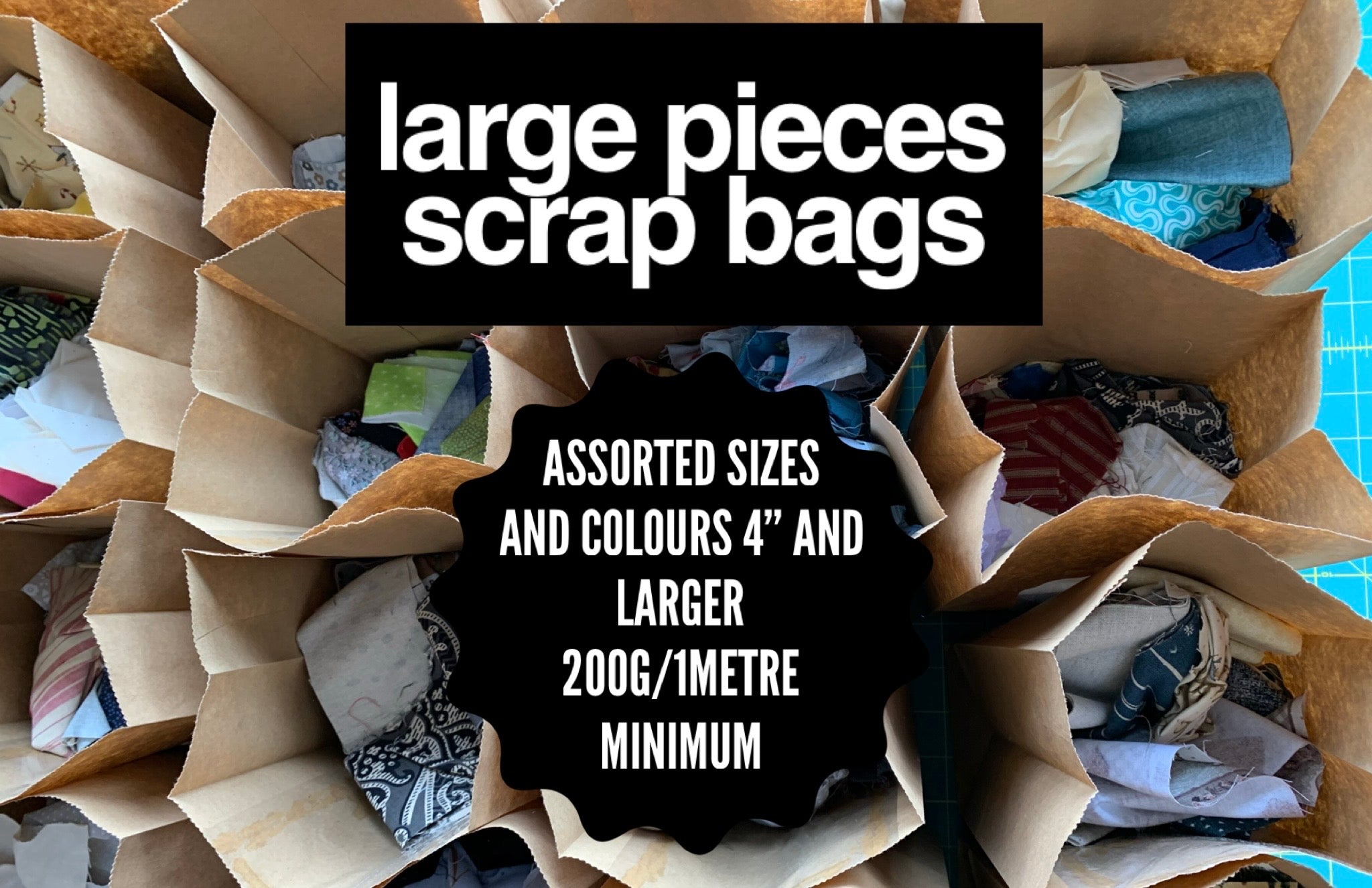 Large Pieces Scrap Bag - Pieces larger than 4" square